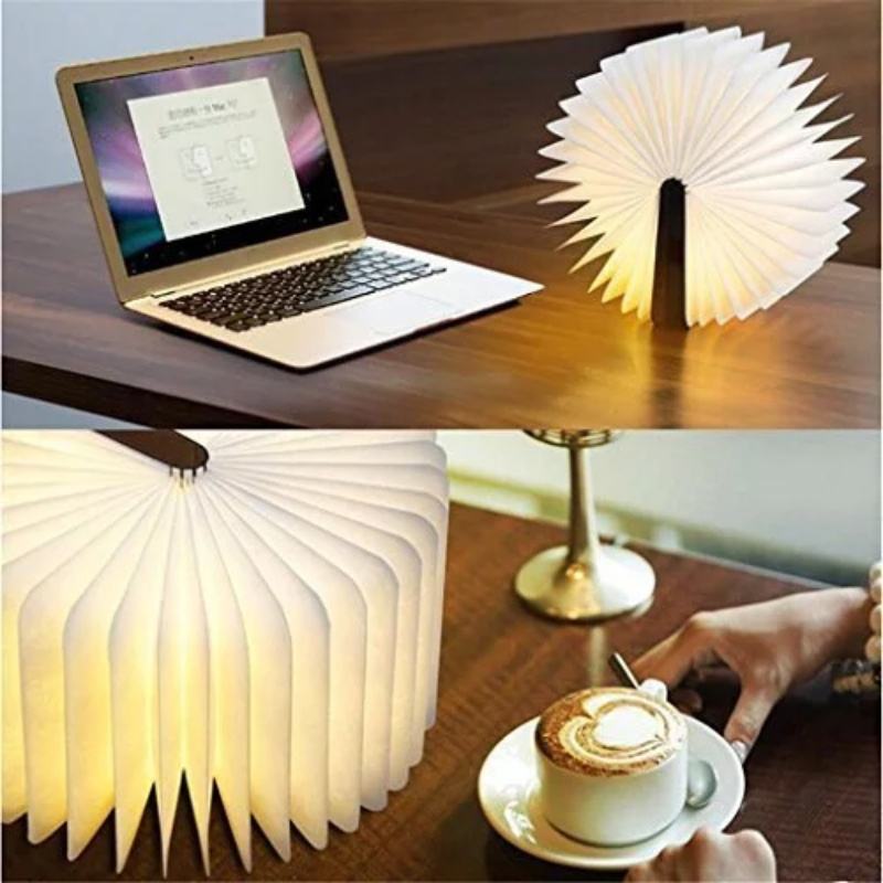 Zhengming M-001 Wooden Folding LED Book Lamp - Portable Reading Light Night Light